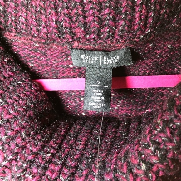 WHITE House black market Marl belted poncho sweater size S - Picture 6 of 10